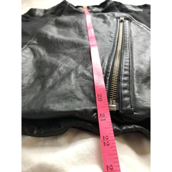 $795 Helmut Lang Lamb Leather Moto Jacket Womens S Black Asymmetrical Zip Edgy - Picture 8 of 9